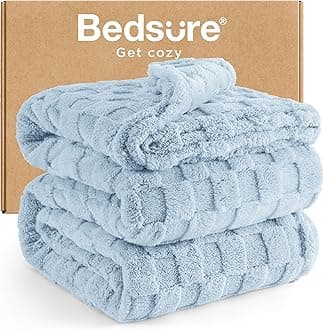 Bedsure GentleSoft King Size Blanket for Bed - Super Soft Cozy Blankets for Kids Girls, Large Fuzzy Fleece Throw for Bedroom Decor, Light Blue,108x90 Inches