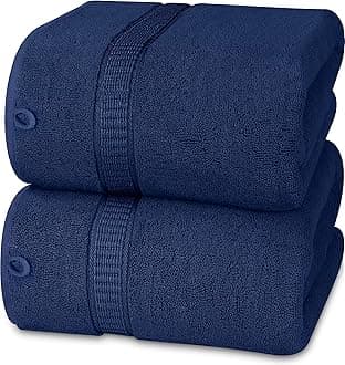 Luxurious Jumbo Bath Sheet 8 Piece - 600 GSM (35X70 Inches) 100% Ring Spun Cotton - Highly Absorbent and Quick Dry Extra Large Bath Towel - Super Soft Hotel Quality Towel (Navy)