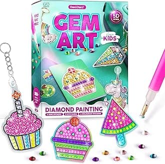 Dan&Darci Gem Art, Kids Diamond Painting Kit - Big 5D Gems - Arts and Crafts for Girls and Boys Ages 6-12 - Gem Painting Kits - Best Tween Gift Ideas for Age 4, 5, 6, 7, 8, 9, 10-12, 6-8