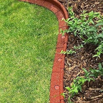 6m FlexiBorder Garden Edging (6x 1m packs) in Red - H8cm - by EcoShape