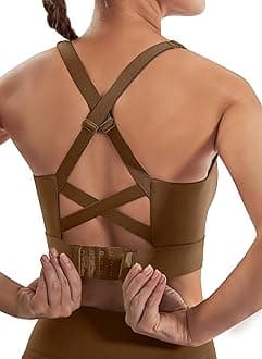 Ewedoos High Impact Sports Bras for Women High Support Adjustable Strappy Padded Sports Bra Workout Bras for Running