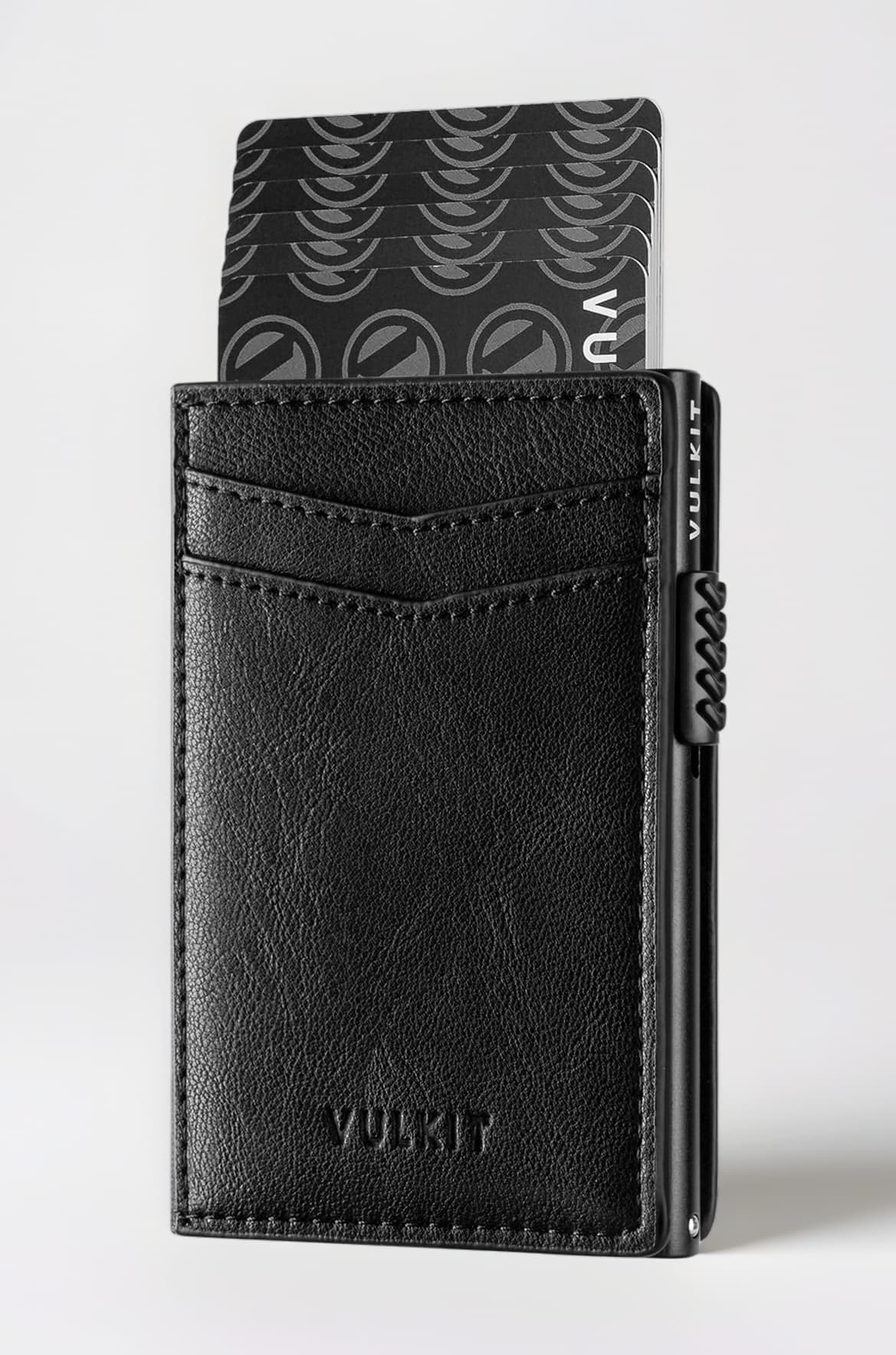 VULKIT Leather Men Wallet(black)