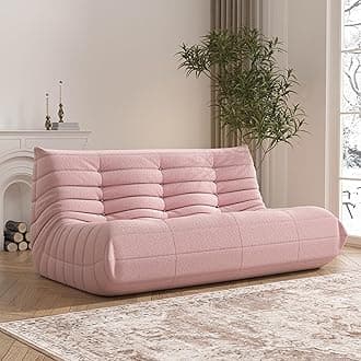 Big Bean Bag Chairs for Adults, 3 Seater Large Bean Bag Sofa, Fireside Chair Lazy Sofa Chair with High Density Comfortable Foam, Modern Bean Bag for Living Room, Bedroom, Office (Pink)