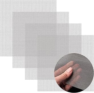 4 Pack 12x12 Inch Wire Mesh, 20 Mesh Stainless Steel Mesh, Never Rust Sturdy Metal Mesh Screen for DIY Projects, Vent, Cage, Garden, Window Screen, Filter Mesh