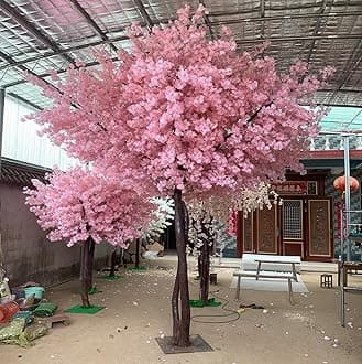 Cherry Blossom Tree Artificial Cherry Blossom Trees Fake Cherry Blossom Tree Indoor Outdoor Home Office Party Wedding,B,120x100m/3.9x3.2ft