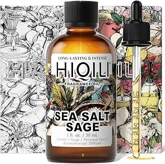 HIQILI Sea Salt Sage Fragrance Oil for Diffuser Use, Candle Making Scents, Soap Making Supplies, Car/Hotel Collection Diffuser Oil - 1 Fl Oz