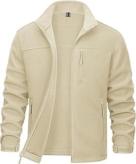 Men's Winter Zip Up Polar Fleece Jacket Athletic Tactical Hiking Outdoor Jackets with 3 Pockets
