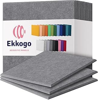 Acoustic Panels 12-Pack Soundproof Wall Panels 12''X12''X0.4'' Sound Panels High Density Sound Dampening Panels - [Pebble Gray Square]