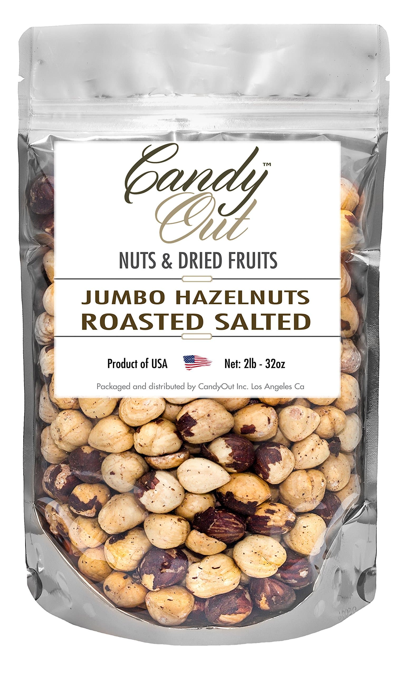 CandyOut Hazelnuts Roasted Salted 2 Pound
