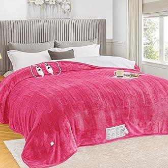 greenoak Heated Blanket Electric Queen Size 84"X90" Dual Control, Heating Blanket with 10 Levels 8 Hours Auto-Off, Fleece Soft Gifts for Grandma Seniors Mom,Coral Pink