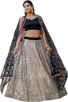 Women's Georgette Sequence Work Lehenga Choli with Dupatta Ready To Wear