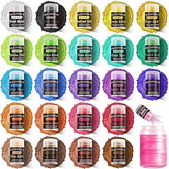 Aheroi Edible Glitter, 24 Colors Luster Dust Edible, Cocktail Glitter Luster Dust Sprinkles Drink Glitter Set, Shimmering Glitters Powder for Fondant Cake Chocolate Cocktail Candy Decor（4g/0.14oz）