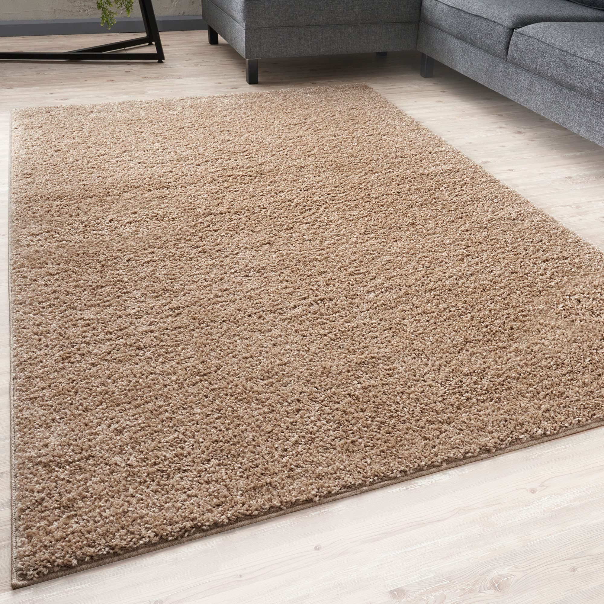 THE RUGS Living Room Rug - Shaggy Soft And Elegant Carpets For The Bedrooms And Kitchen, Easy To Clean, Many Different Sizes (60x110 cm, Beige)