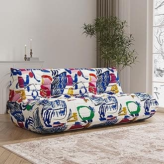 Big Bean Bag Chairs for Adults, 3 Seater Large Bean Bag Sofa, Fireside Chair Lazy Sofa Chair with High Density Comfortable Foam, Modern Bean Bag for Living Room, Bedroom, Office (Multicolor)