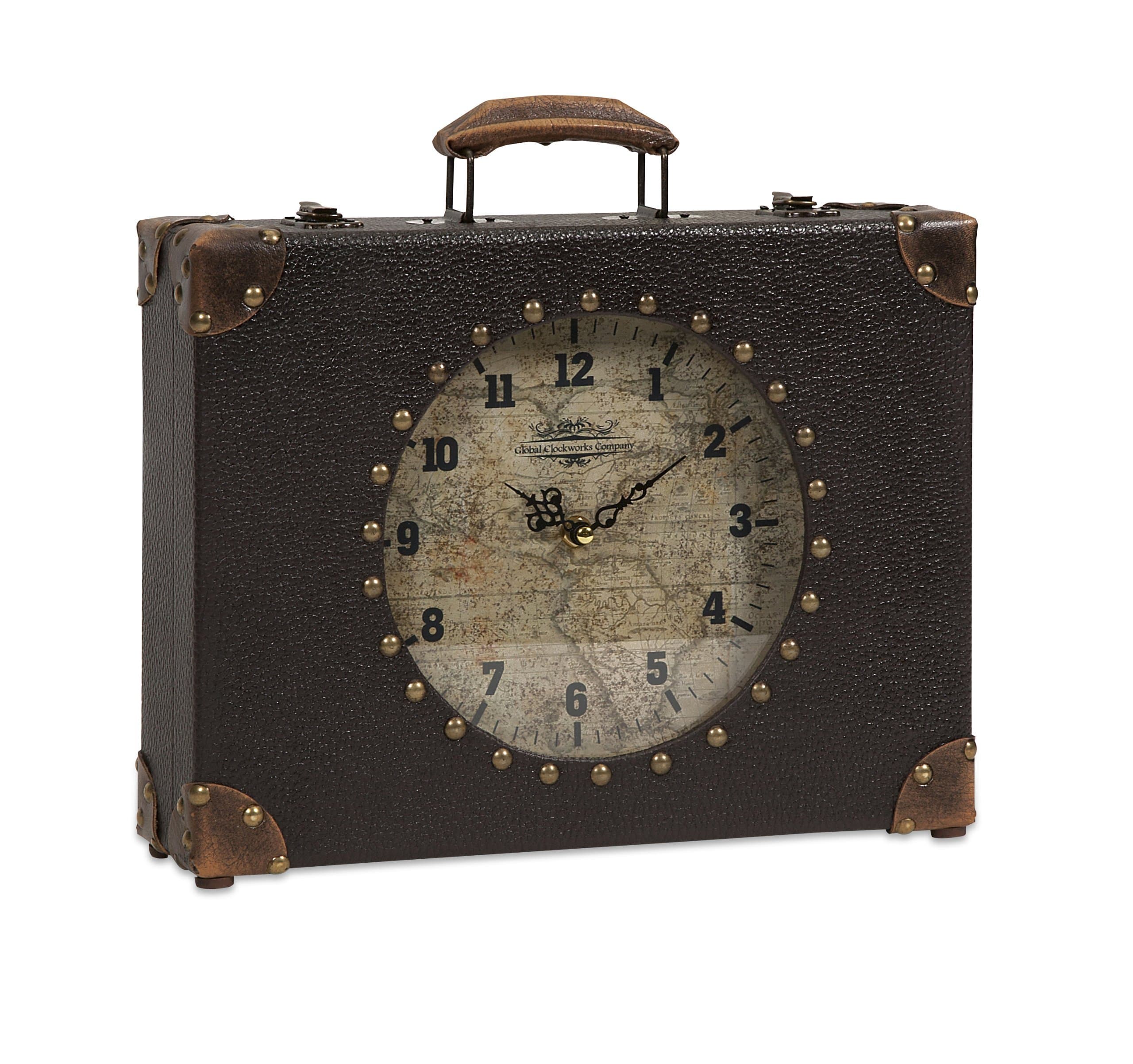 IMAX 68171 World Map Suitcase Clock