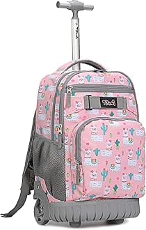 Tilami Rolling Backpack 18 inch Wheeled Backpack School College Student Travel Trip Boys and Girls