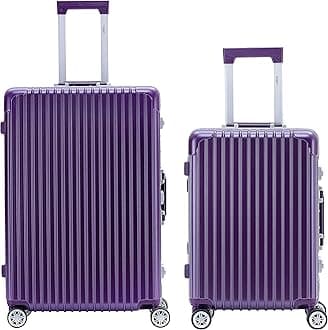 Premium Travel Suitcase - 8 Spinner Wheels - Built-in TSA Combination Lock Lightweight ABS Hard Shell Carry on Check in Luggage with Highly Durable - Approved for Over 34 Airlines