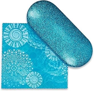 SPUNKYsoul Eye Glasses Case Girl Sparkle Smooth Glitter Hard Shell Eyeglass for Women