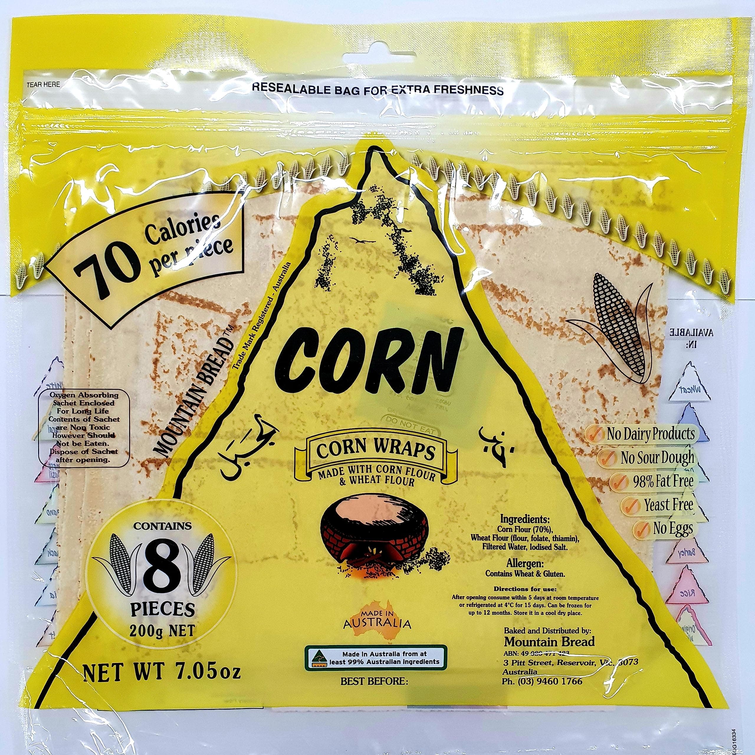 Mountain Bread Corn Wraps, 200 g, 8975