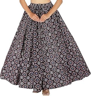 Sttoffa Cotton Printed Women Wear Maxi Long Skirt 40" inch Full Length
