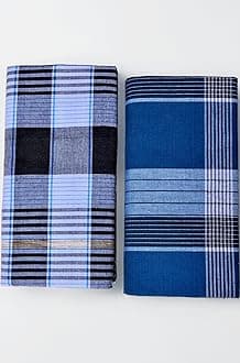 RETRO 100% Pure Cotton Checkered Lungi For Men (2.00 Meters - 2.25 Meters - 2.50 Meters) (Pack Of 2) (Stitched - Unstitched Lungi's Available)