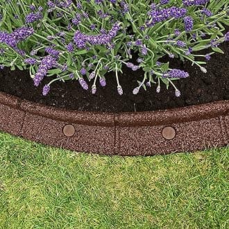 FlexiBorder 2m Brown Lawn Edging - Flexible Garden Edging Border for Grass Lawns - Pathways - Raised Borders - Artificial Grass - 2 x 1m Lengths