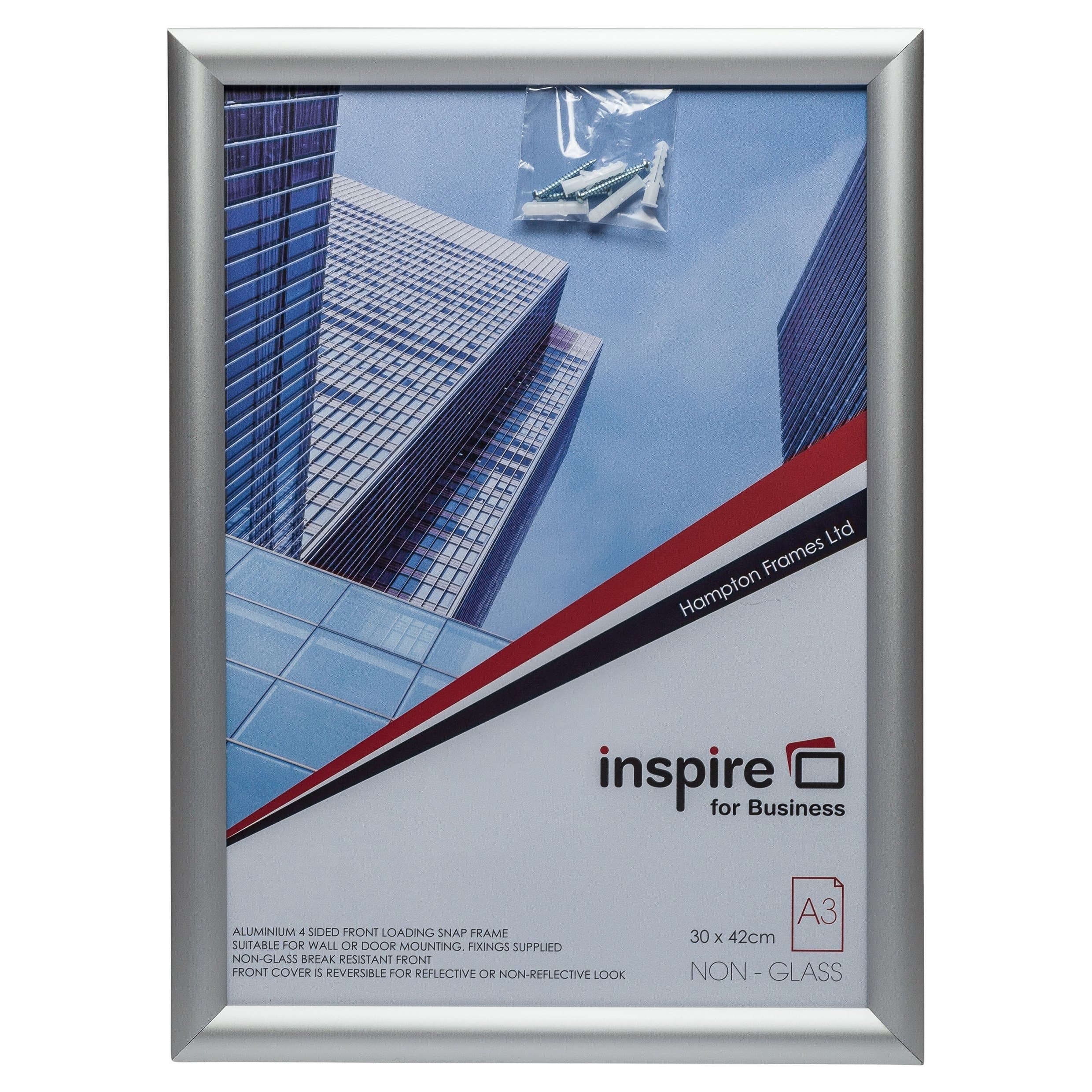 Hampton Frames SNAP Poster Certificate Photo Display Snap Frame Silver A3 (30x42cm) SNAPA3S