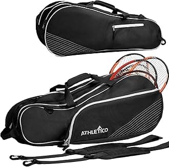 Athletico 6 Racquet Tennis Bag | Padded to Protect Rackets & Lightweight | Professional or Beginner Tennis Players | Unisex Design for Men, Women, Youth and Adults (Black)