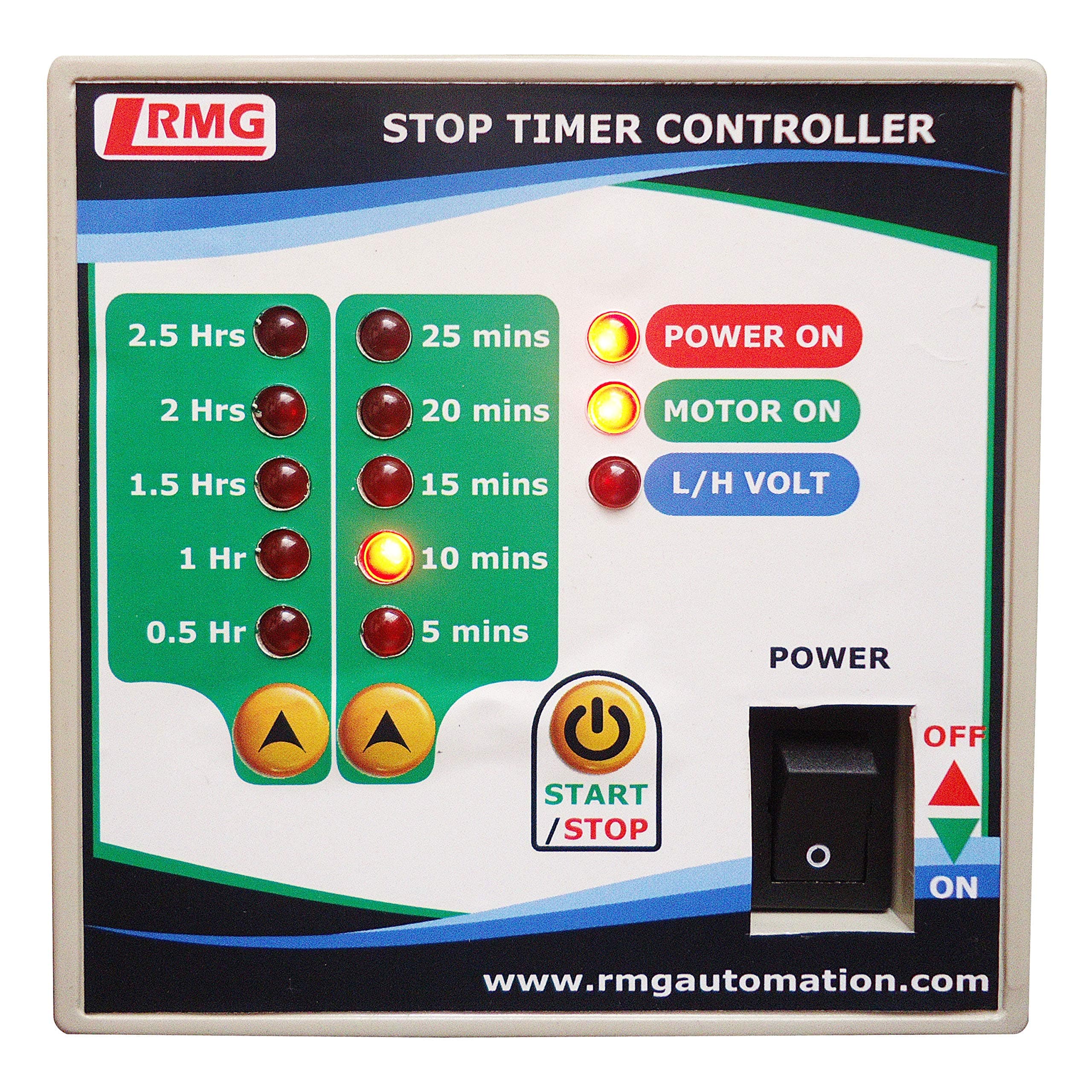 RMG Stop Timer Controller with Low/High Voltage Protection for All Types of Motor Pump (5Minutes to 2 Hours 55 Minutes)