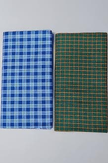RETRO 100% Pure Cotton Checkered Lungi For Men (2.00 Meters - 2.25 Meters - 2.50 Meters) (Pack Of 2) (Stitched - Unstitched Lungi's Available)