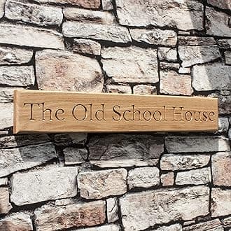 Personalised Engraved Solid Oak Plaque (multiple size options) Wall Sign House Name Custom Wooden Indoor/Outdoor Sign (20cm x 30cm)
