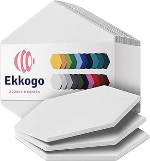 Acoustic Panels 12-Pack Soundproof Wall Panels 14''X13''X0.4'' Sound Panels High Density Sound Dampening Panels - [White Hexagon]