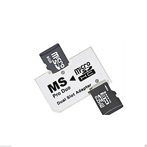 Micro SD SDHC TF to Memory Stick MS Pro Duo Adapter Dual 2 Slot Converter Card Reader for PSP and Camera