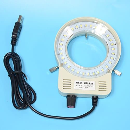 OK65 Microscope SMD LED Lamp Adjustable Brightness Annular Light Source Appearance (White)