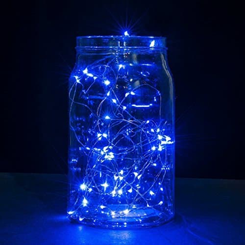 Ryham 5m 50 LED Flexible LED String Starry Light Copper Wire Lights Battery Powered,Blue