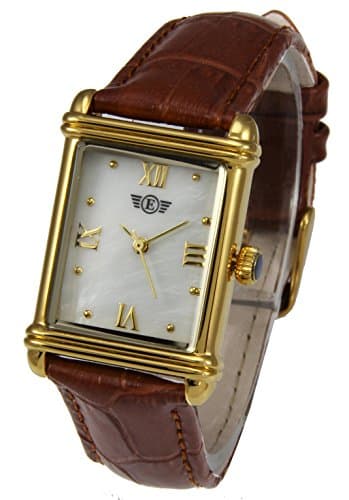 Ladies Dress Watch Rectangular Leather Strap PG