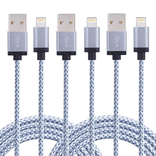 iPhone Cable 1M/3FT iPhone Charger Cable, Lightning Cable 3 Packs Eashion Lightning To USB Cable Compatible with iPhone 7/6/6S/6 Plus/5/5S/8/X/8 Plus,iPod,iPad(White)
