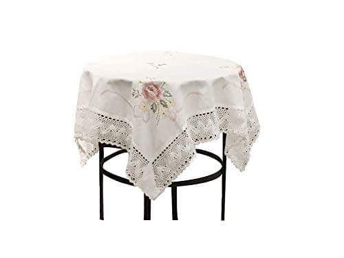 Tablecloth White Cloth Square for Round Table and Square Table for Party Kitchen (Square 36x36 inch Lace)