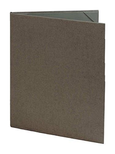 Menu Covers (10 Pack) Poly-Cotton Retro, 2-Panel (8.5" x 11", Gray)