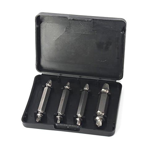 Best 4pcs Damaged Screw Extractor Breakage Bolt Extractor Drill Bits Guide Set Broken Easy Out Fastener Kit Use With Any Drill