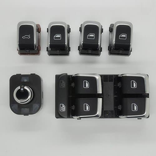 Set 6 CHROME SWITCH Window Master Mirror Trunk FOR Audi A4 S4 B8 Q5 A5 2009-2012
