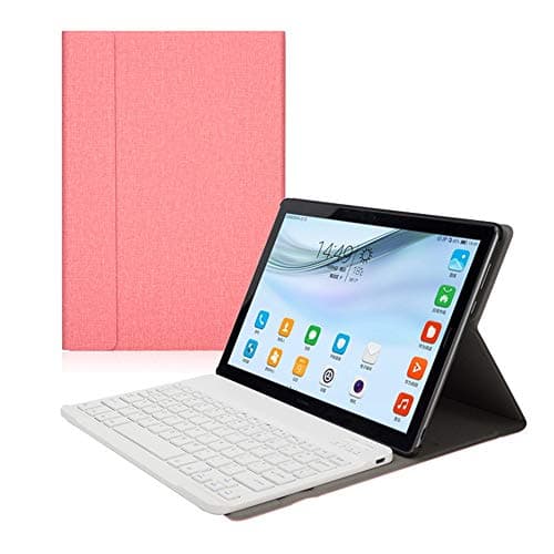 One Ultra-thin Smart Bluetooth Keyboard + Flip Stand Tablet Case Cover For Huawei MediaPad M5 M5 10.8/M5 Pro10.8 (Pink)