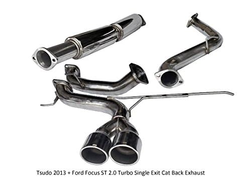 Tsudo Performance Compatible/Replacement for 2013 + Ford Focus ST 2.0 Turbo Center Dual Tip Cat Back Exhaust