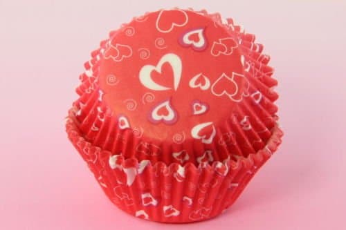 Disposable Baking Cups Mini Cupcake Liners Baking Cups Red Hearts Standard Size 2'' Valentine's Day 1sets of 150 Cupcake Paper Liners