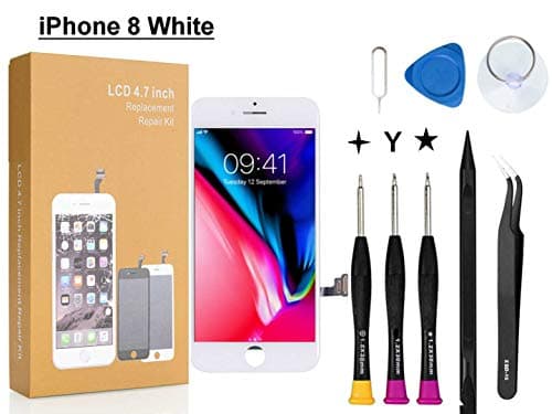 Compatible with iPhone 8 Screen Replacement 4.7 inch (White), COASD LCD Digitizer Touch Screen Assembly Set with 3D Touch, Repair Tools and Professional Replacement Manual Includ (8 White)