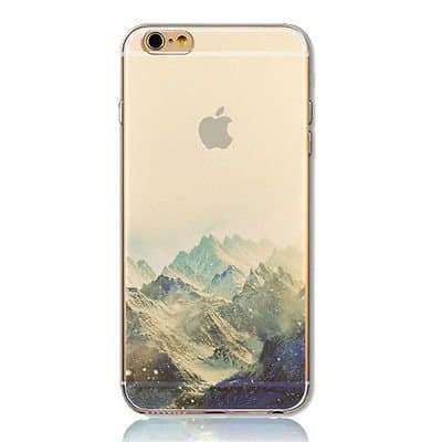 iPhone 8 Plus / 7 Plus Compatible, Colorful Flexible Translucent Ultra Slim Rubber Silicone TPU Back Cover for Apple (The Snow Mountain Alps)