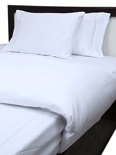 Max Staunch Extra Deep 6-piece sheet set 16"/40CM Deep (1 Fitted Sheet, 1 Flat Sheet and 4 Pillow Cases) 100% Cotton 400 TC (Emperor, White solid)