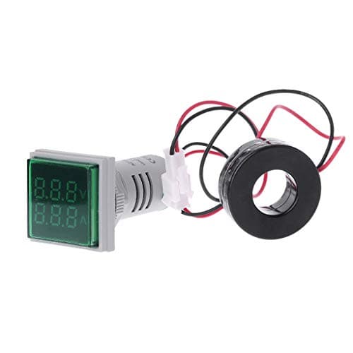 Sidougeri Square LED Digital Dual Display Voltmeter & Ammeter Voltage Gauge Current Meter AC 60-500V 0-100A