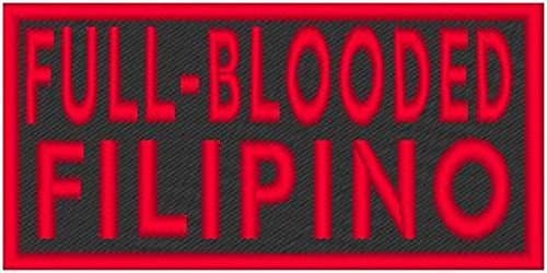 Full Blooded Filipino Patch with Hook & Loop Tactical Morale Travel Emblem Red Color
