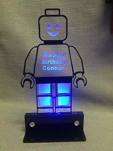 Robot Personalized LED Lighted Cake Topper